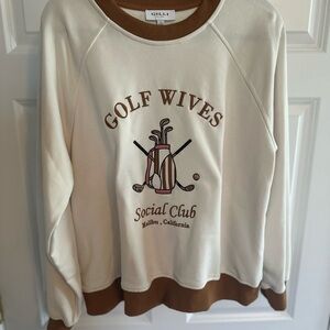 Gilli Cream and Brown Social Club Sweatshirt